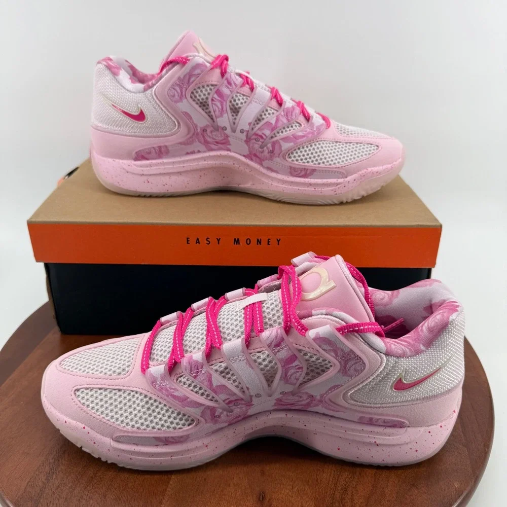 Nike KD18 NRG Aunt Pearl Pink Floral Basketball Shoes HV1997-600 Mens Size 11